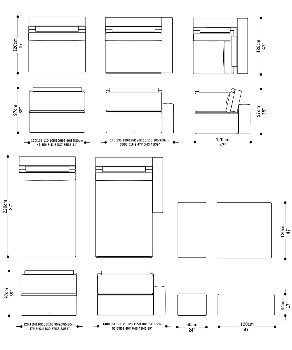 Imagen de las dimensiones completas del producto